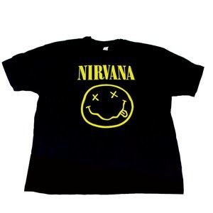 NIRVANA YELLOW SMILEY T-SHIRT (XXL) (NEVER WORN)